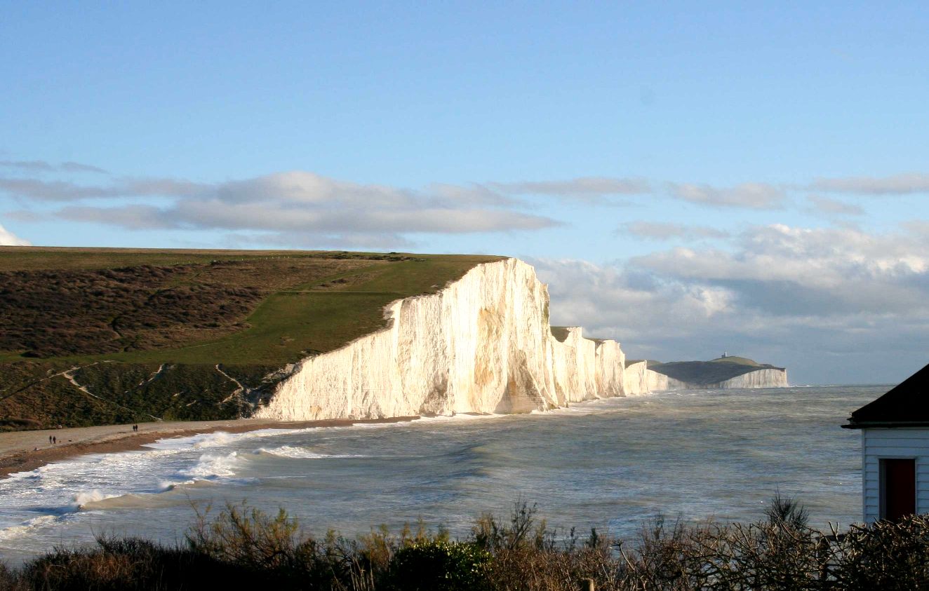 The Seven Sisters, famous chalk cliffs in East Sussex, Beachy Head copyright photograph