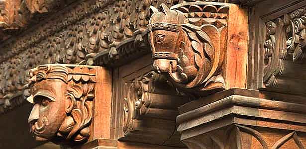 Ornate wooden carvings in Sussex