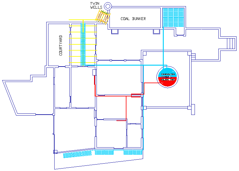 Herstmonceux Museum solar heating schematic