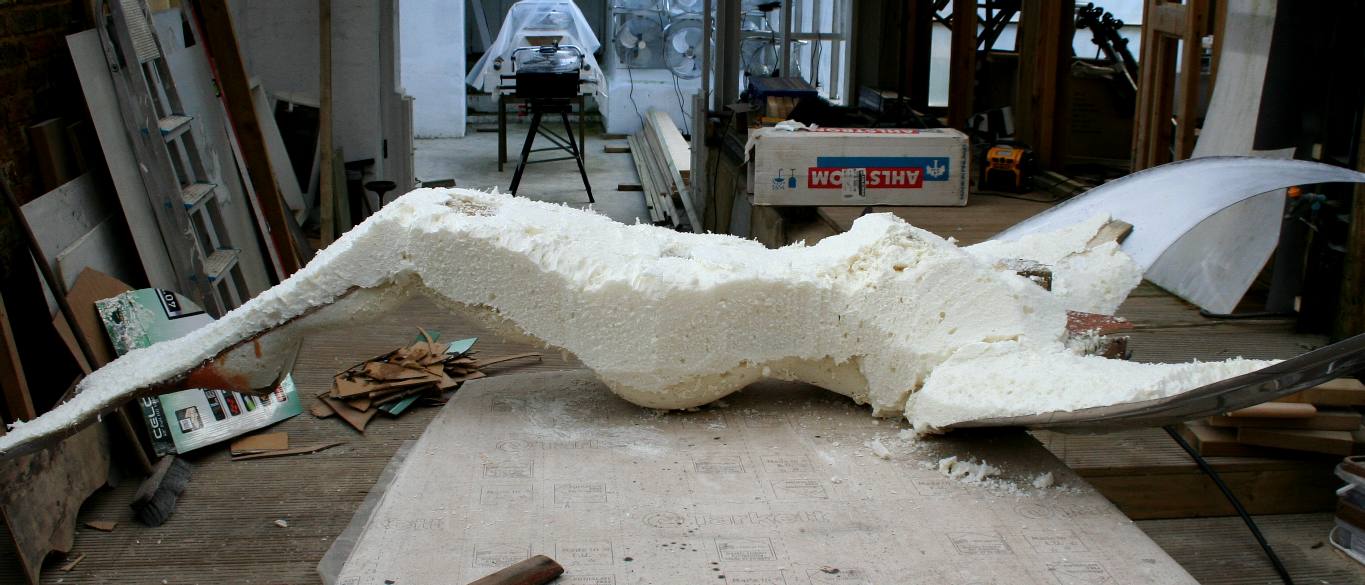 Carving the Southern Angel in foam