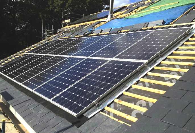 Mounting solar panels onto an existing roof